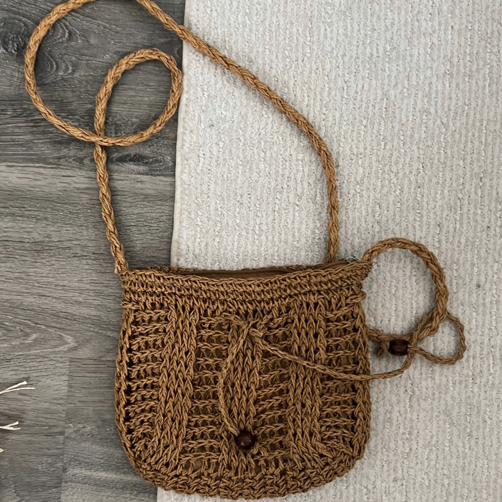 Boho Beach Straw Crossbody Bag